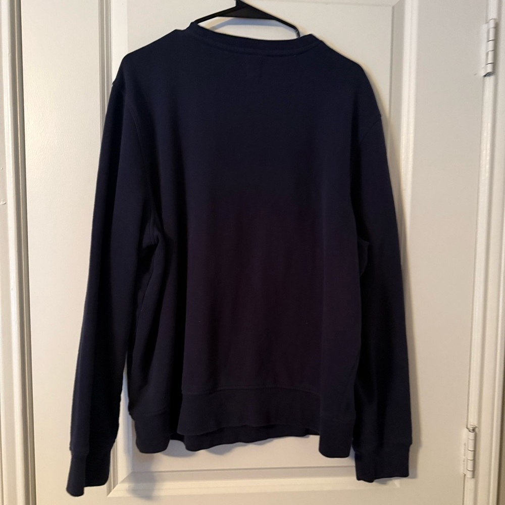 GAP Sueded Fleece Crew Sweatshirt, Tapestry Navy Blue, Mens XL, EUC - Picture 3 of 3